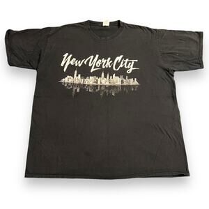 Unisex New York City T Shirt Top Graphic Print Cityscape Black White 2XL